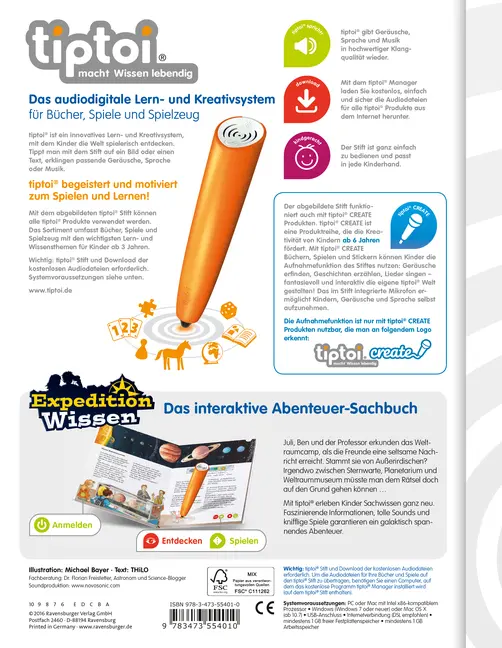 Bild: 9783473554010 | tiptoi® Weltraum; . | Das Abenteuer-Sachbuch | Thilo | Buch | 32 S.