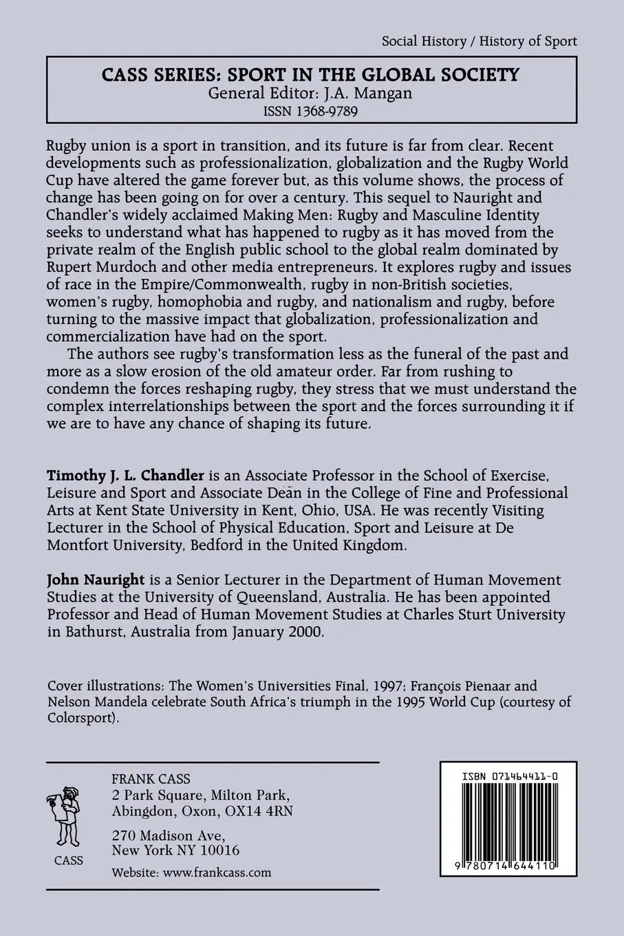 Rückseite: 9780714644110 | Making the Rugby World | Race, Gender, Commerce | Chandler (u. a.)