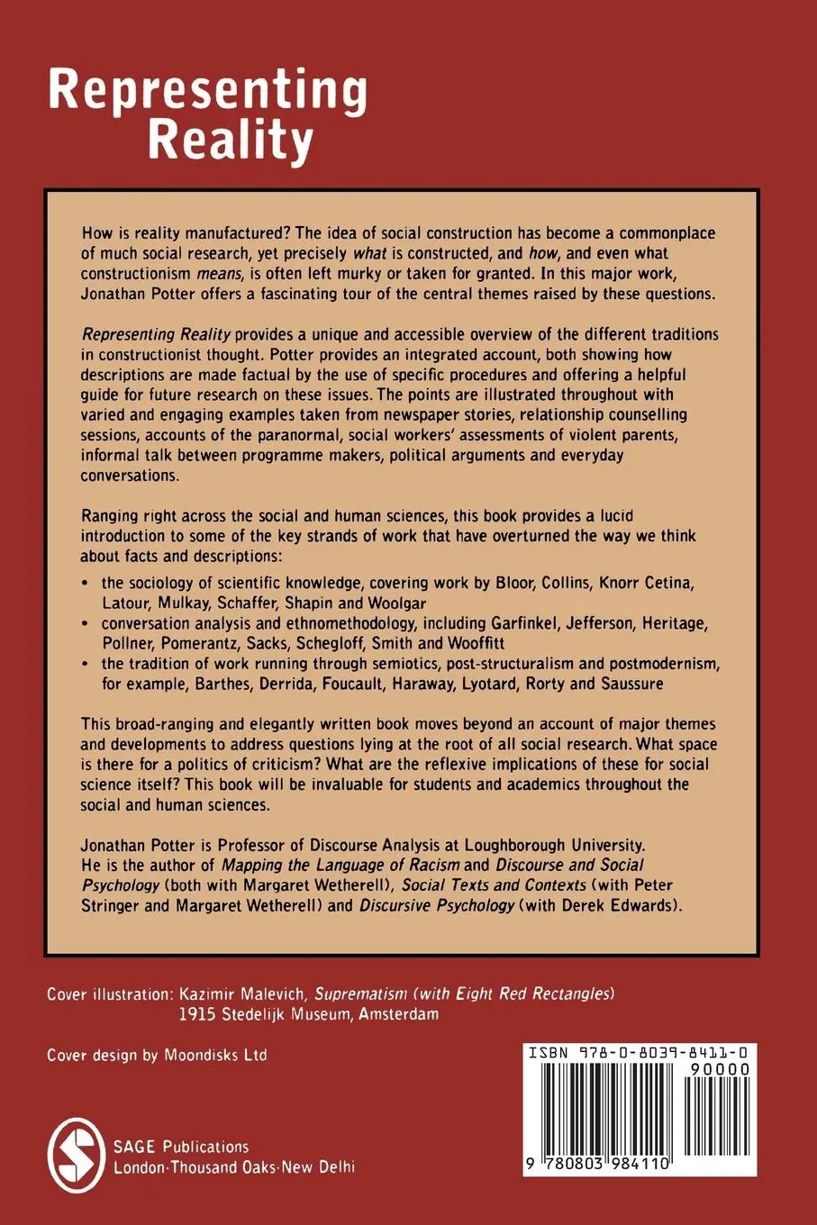Rückseite: 9780803984110 | Representing Reality | Discourse, Rhetoric and Social Construction