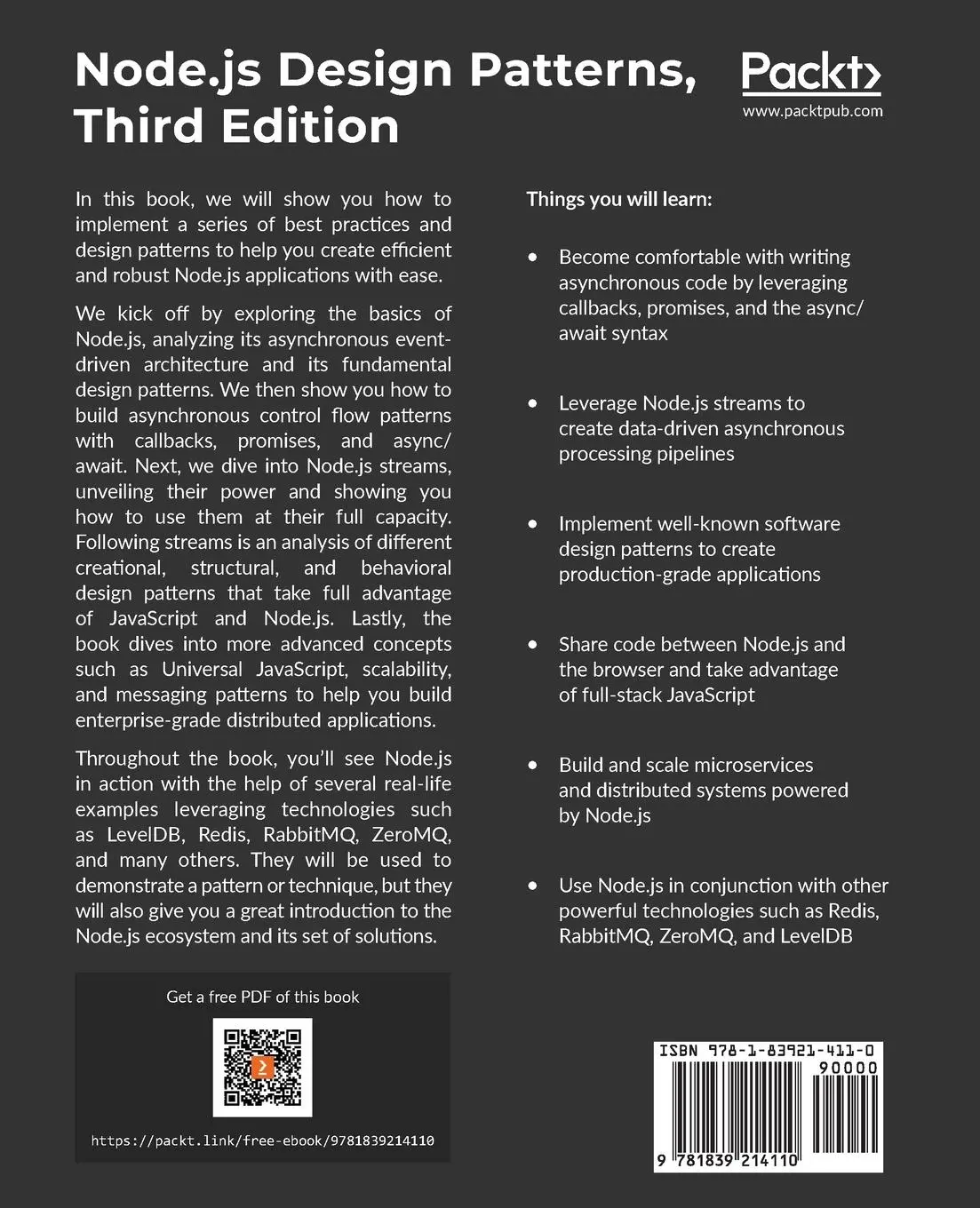 Rückseite: 9781839214110 | Node.js Design Patterns - Third edition | Mario Casciaro (u. a.)