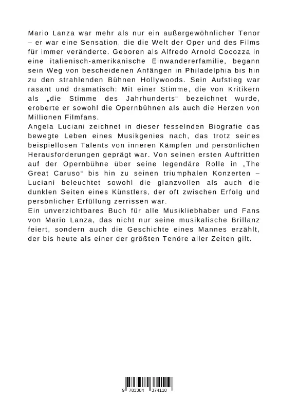Bild: 9783384374110 | Mario Lanza: Die Stimme des Jahrhunderts | Angela Luciani | Buch