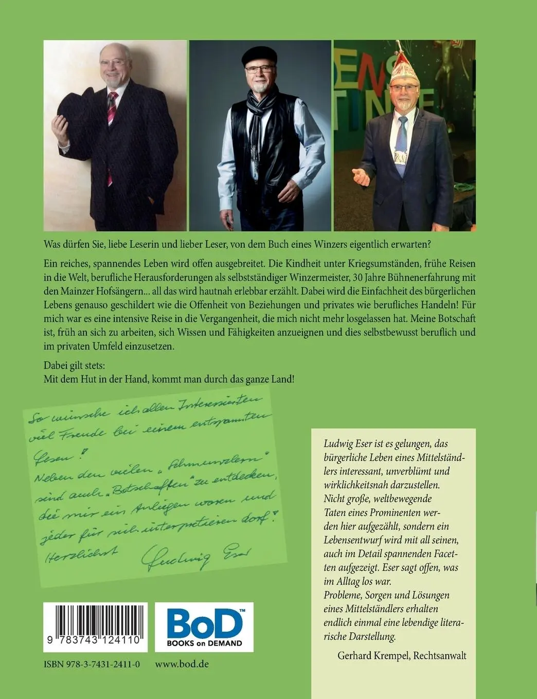 Rückseite: 9783743124110 | Mensch, sei einfach du! | Ludwig Eser | Taschenbuch | 444 S. | Deutsch