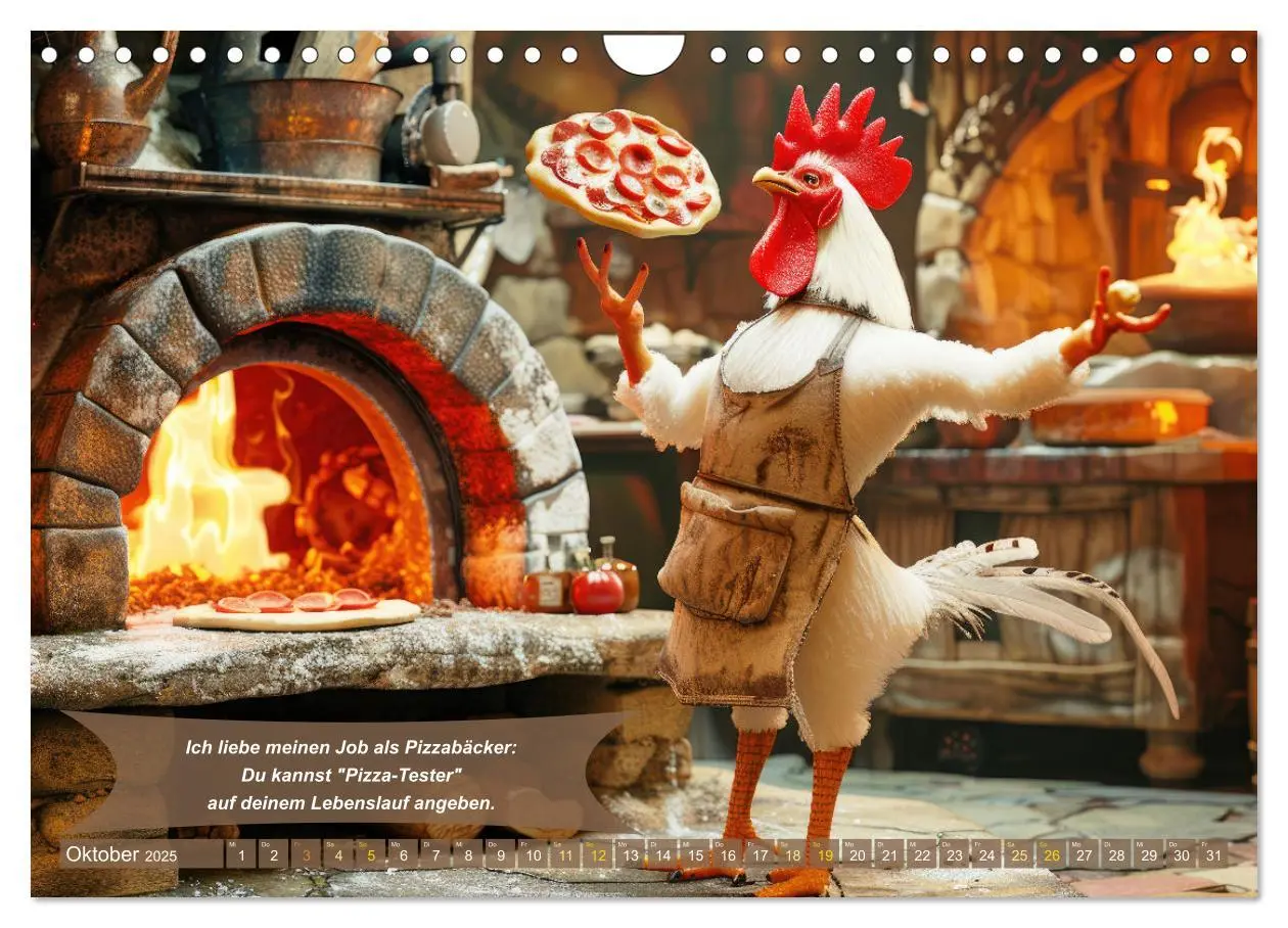 Bild: 9783457174210 | Tierisch lustige Pizzabäcker (Wandkalender 2025 DIN A4 quer),...