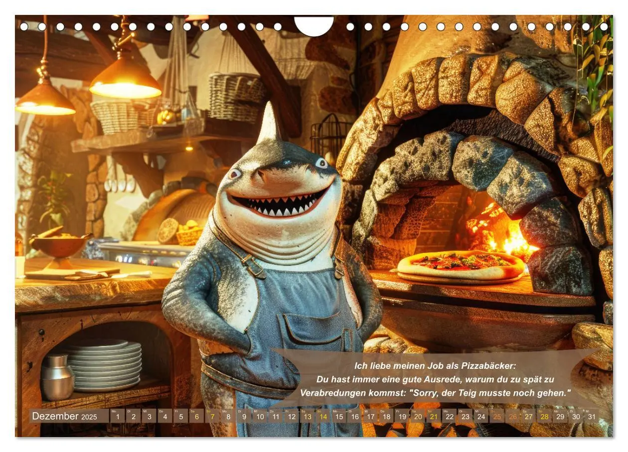 Bild: 9783457174210 | Tierisch lustige Pizzabäcker (Wandkalender 2025 DIN A4 quer),...