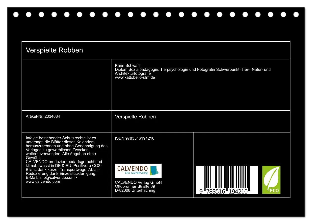 Bild: 9783516194210 | Verspielte Robben (Tischkalender 2026 DIN A5 quer), CALVENDO...