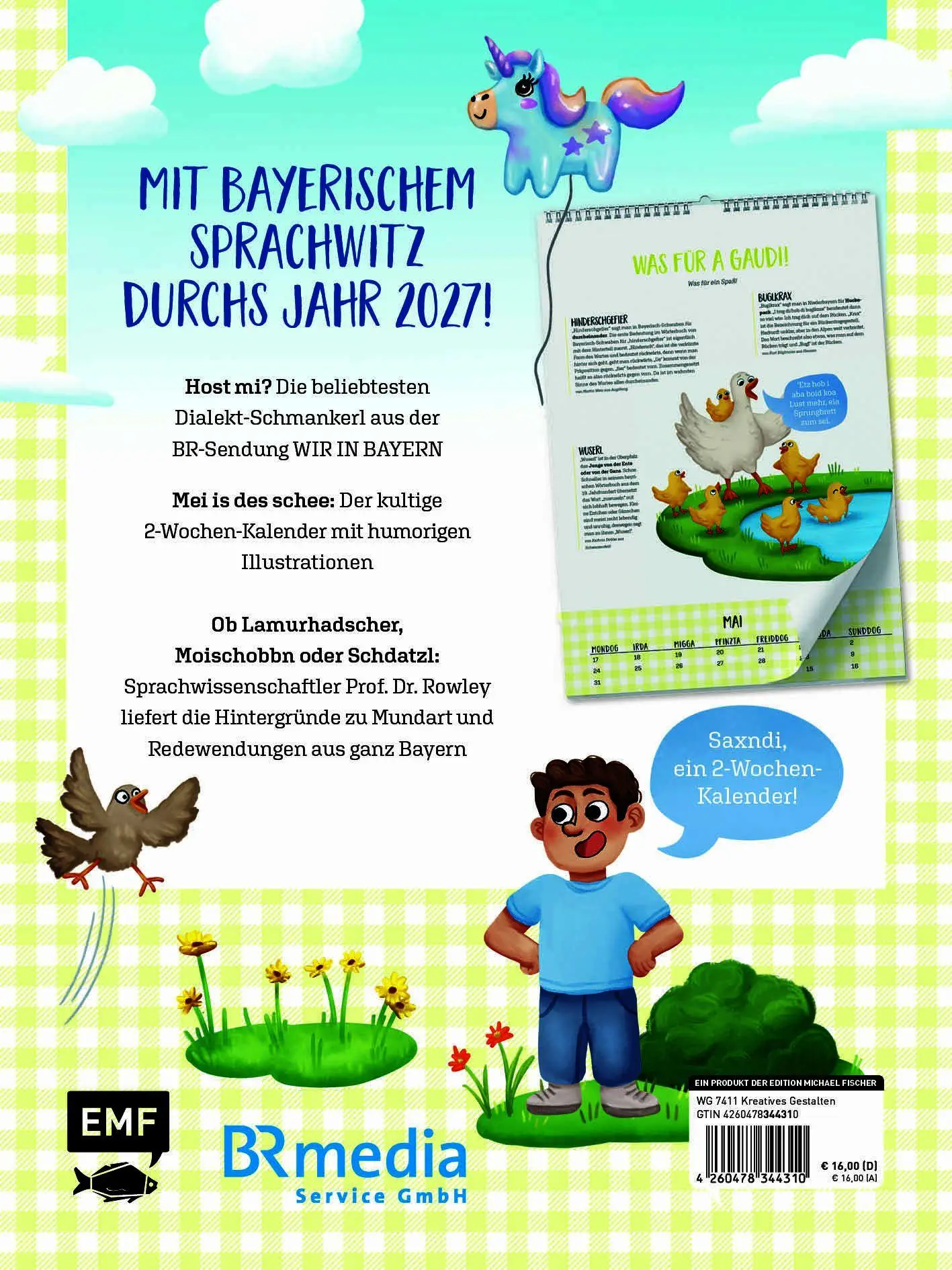 Rückseite: 4260478344310 | Host Mi? Kalender 2027 - Aus der bekannten BR-Sendung "Wir in Bayern"