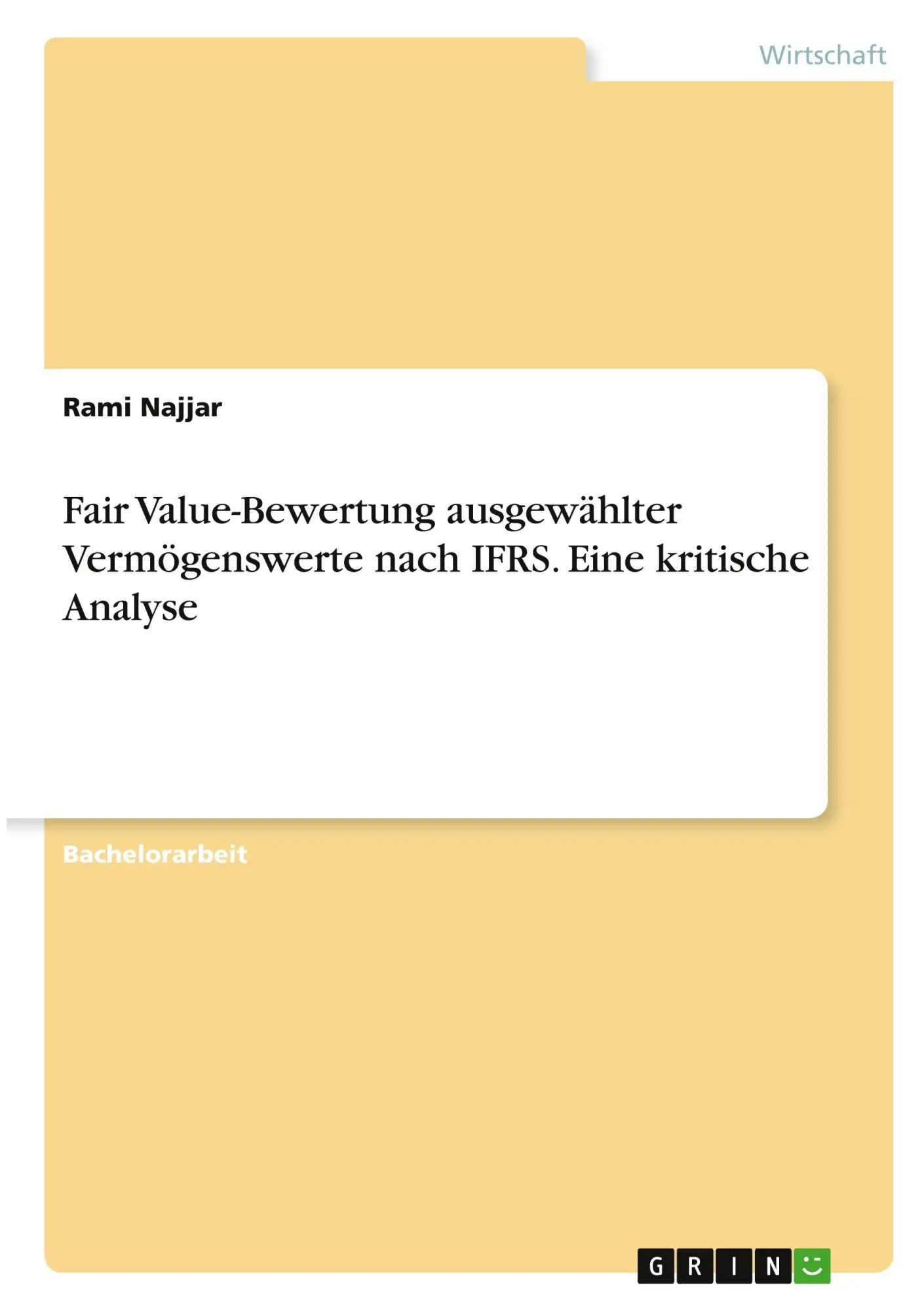 Cover: 9783346284310 | Fair Value-Bewertung ausgewählter Vermögenswerte nach IFRS. Eine...