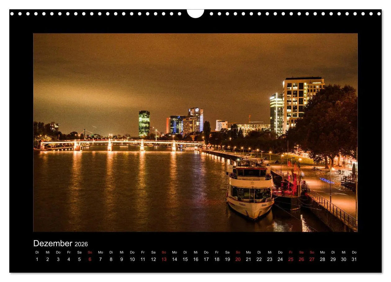 Bild: 9783457924310 | Frankfurt bei Nacht 2026 (Wandkalender 2026 DIN A3 quer), CALVENDO...