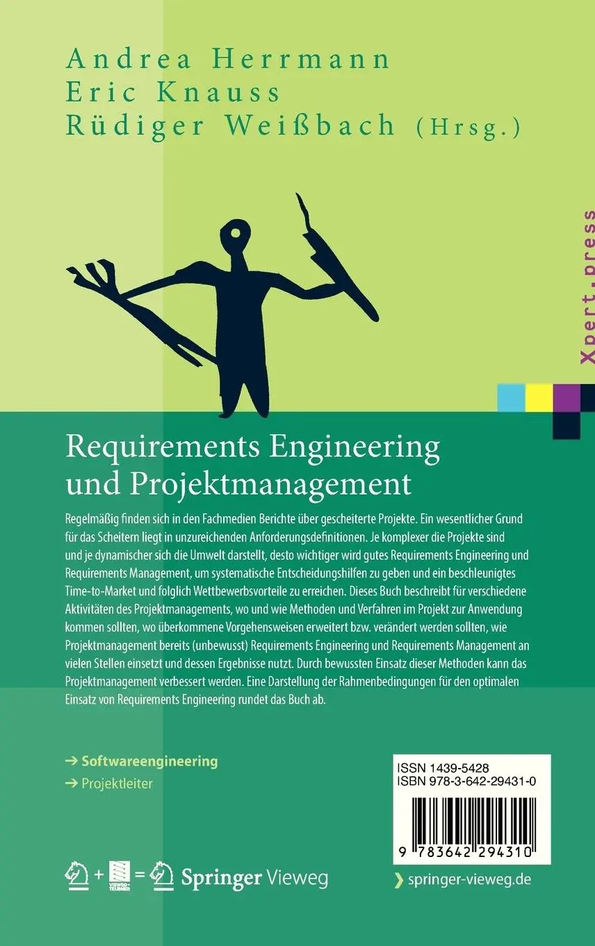 Rückseite: 9783642294310 | Requirements Engineering und Projektmanagement | Jörg Glunde (u. a.)