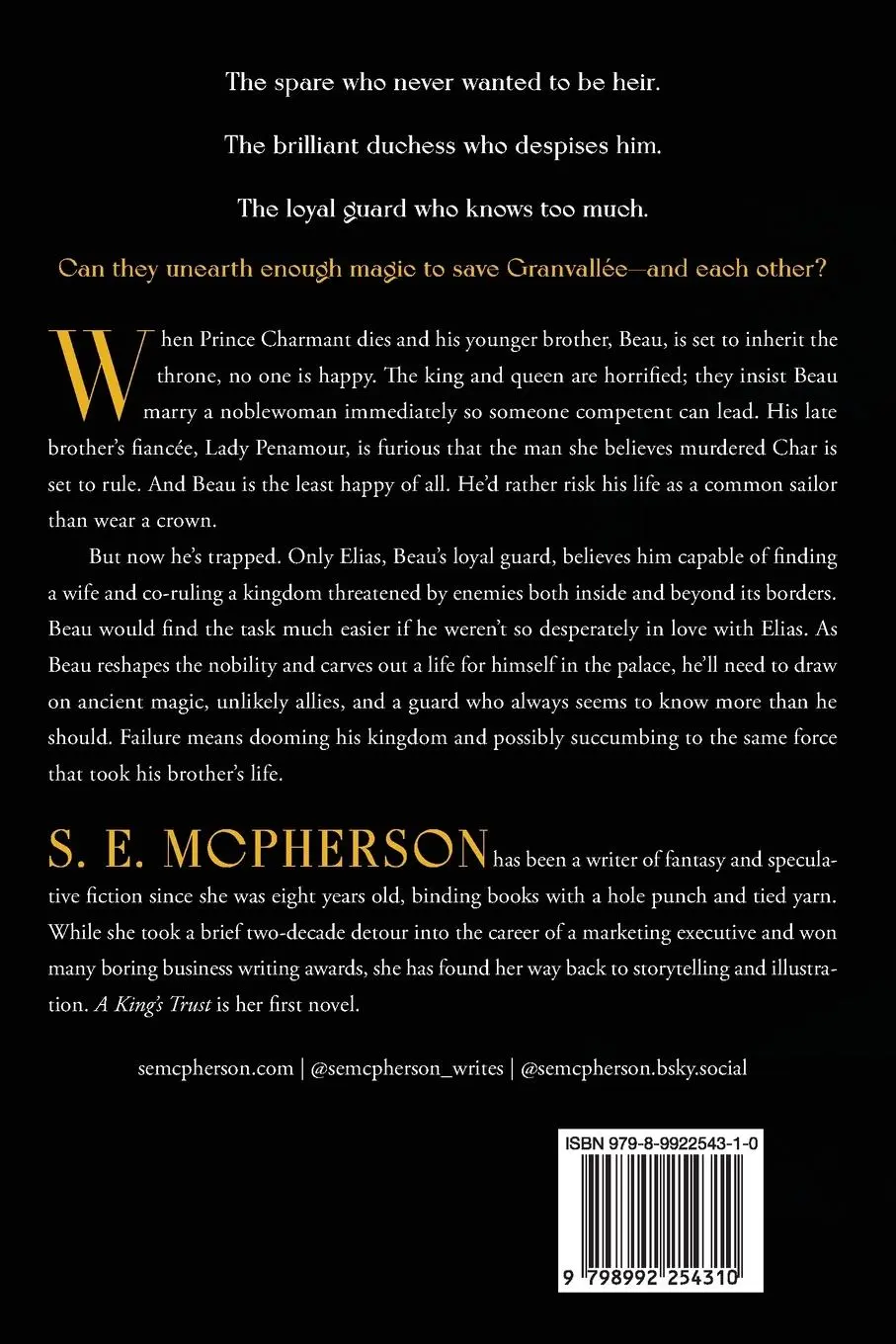 Rückseite: 9798992254310 | A King's Trust | S. E. McPherson | Taschenbuch | Englisch | 2025