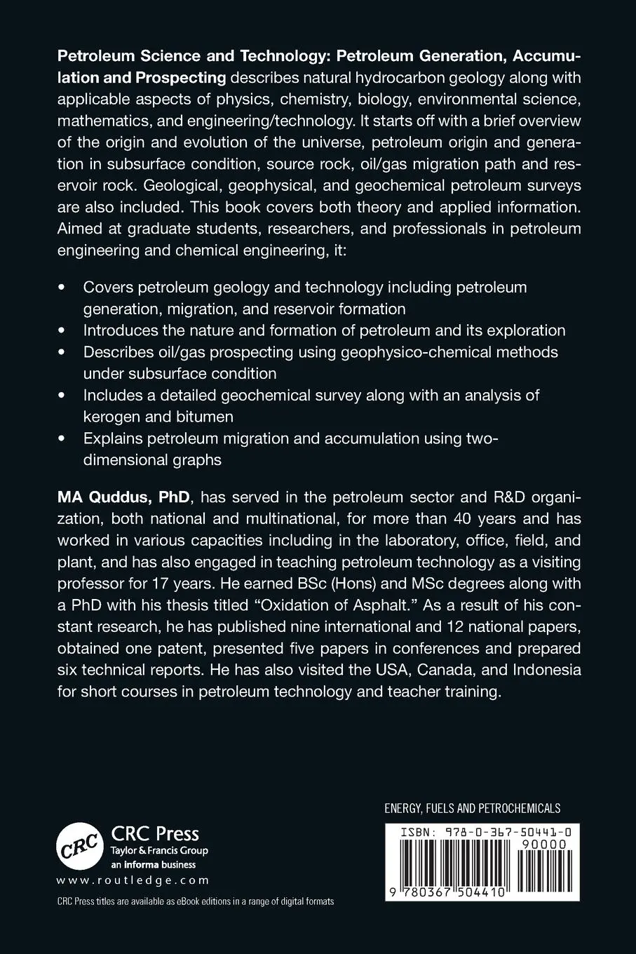 Rückseite: 9780367504410 | Petroleum Science and Technology | Muhammad Abdul Quddus | Taschenbuch
