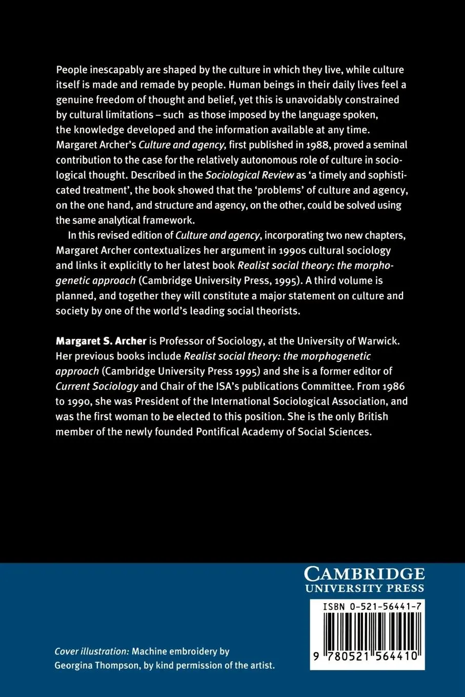 Rückseite: 9780521564410 | Culture and Agency | The Place of Culture in Social Theory | Buch