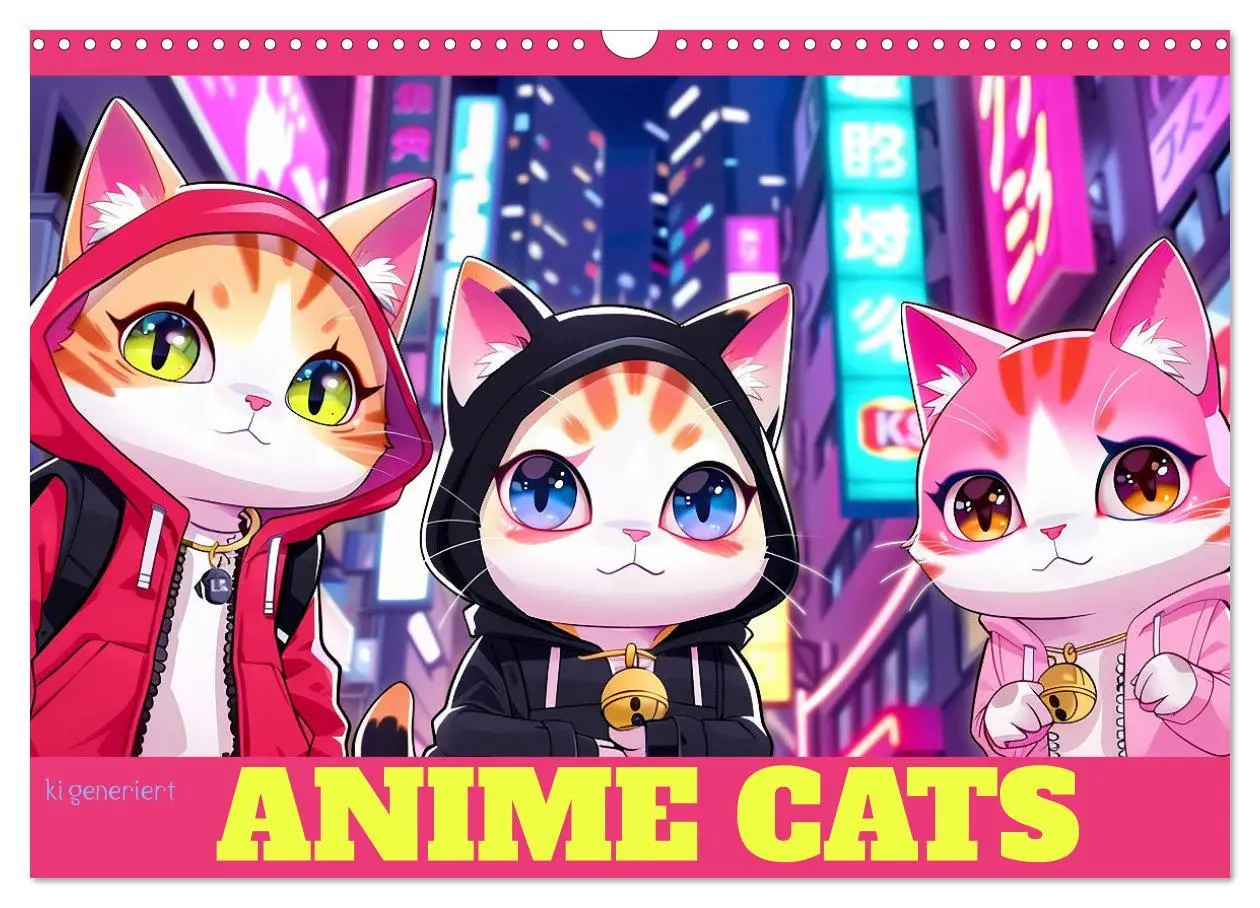 Cover: 9783457394410 | Anime Cats (Wandkalender 2026 DIN A3 quer), CALVENDO Monatskalender