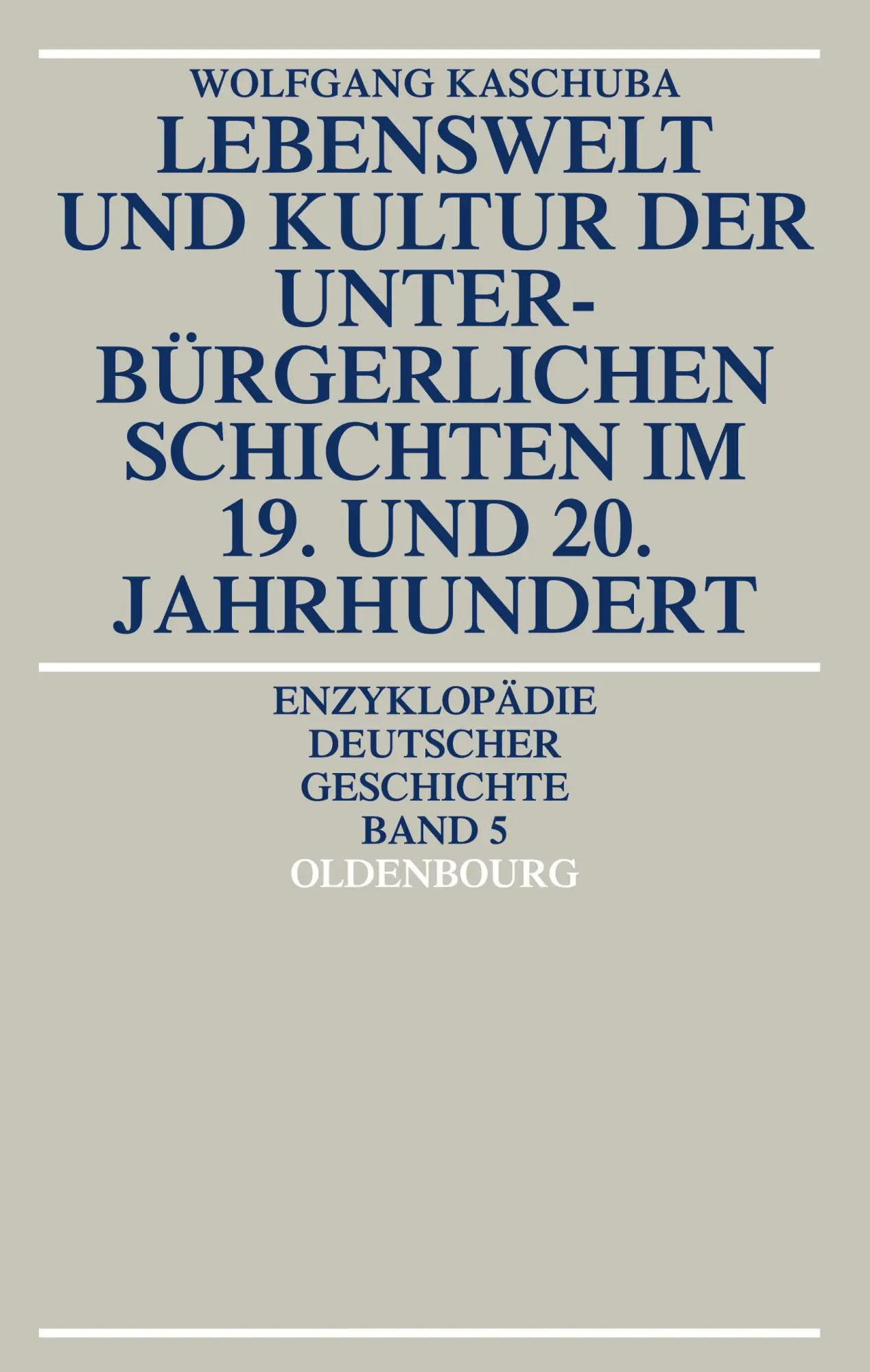 Cover: 9783486554410 | Lebenswelt und Kultur der unterbürgerlichen Schichten im 19. und...