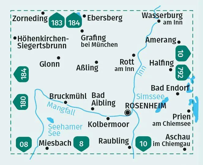 Bild: 9783991214410 | KOMPASS Wanderkarte 181 Rosenheim, Bad Aibling, Wasserburg am Inn...