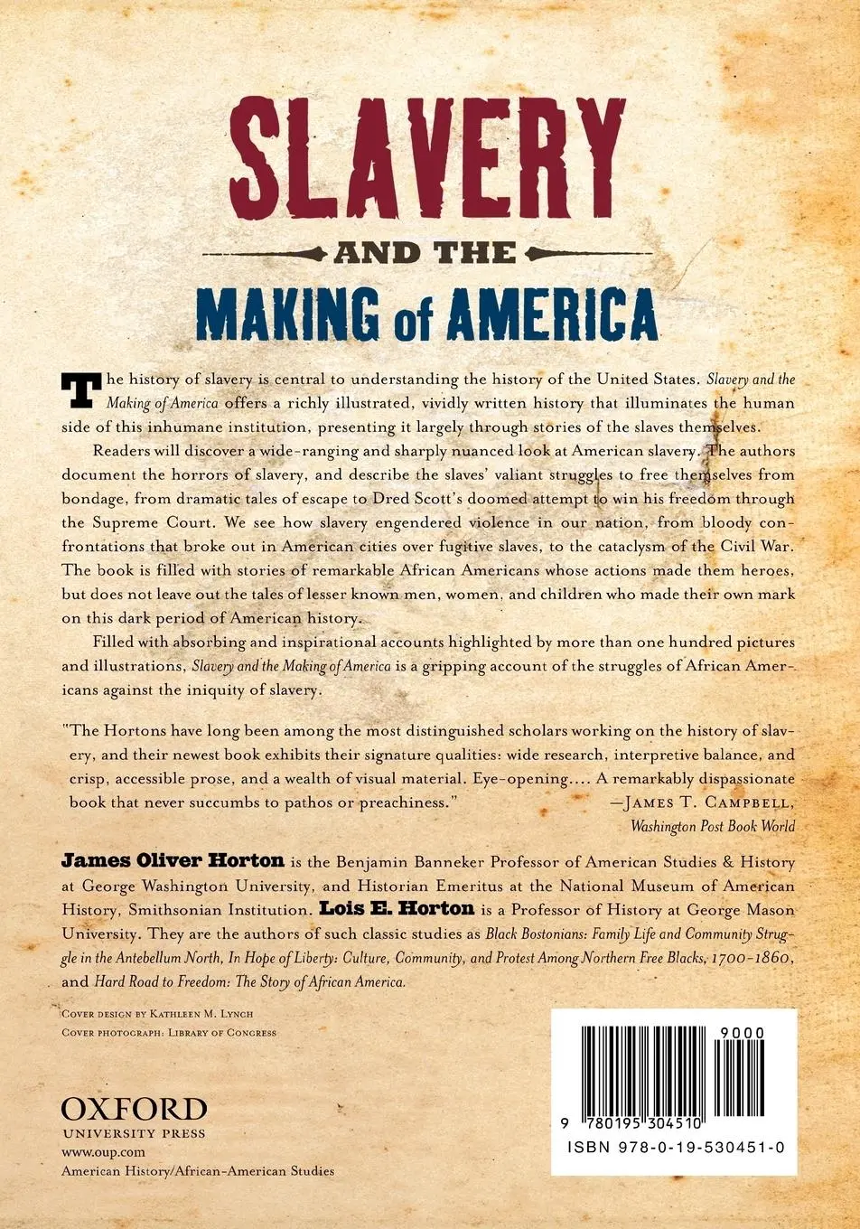 Rückseite: 9780195304510 | Slavery and the Making of America | James Oliver Horton (u. a.) | Buch
