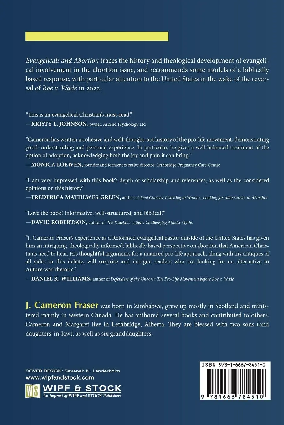 Rückseite: 9781666784510 | Evangelicals and Abortion | J. Cameron Fraser | Taschenbuch | Englisch