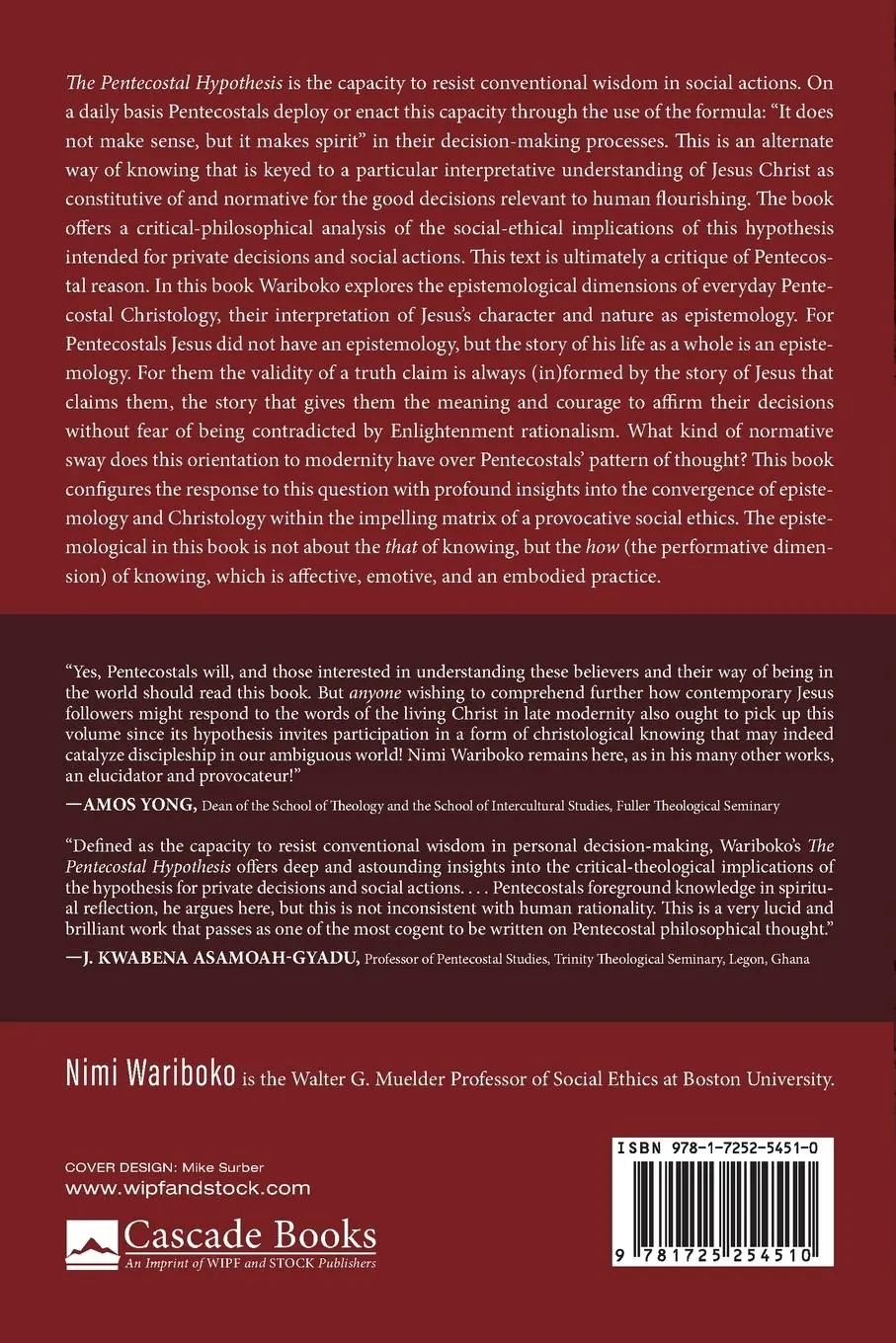 Rückseite: 9781725254510 | The Pentecostal Hypothesis | Nimi Wariboko | Taschenbuch | Englisch