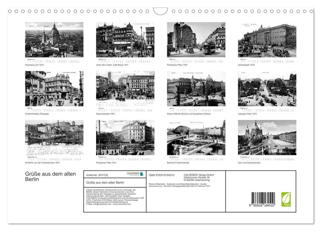 Bild: 9783516164510 | Grüße aus dem alten Berlin (Wandkalender 2026 DIN A3 quer),...