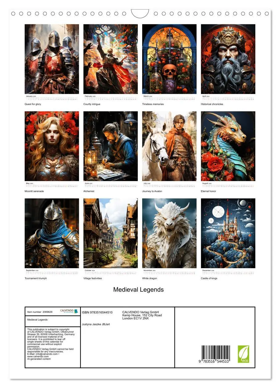 Bild: 9783516544510 | Medieval Legends (Wall Calendar 2026 DIN A3 portrait), CALVENDO 12...