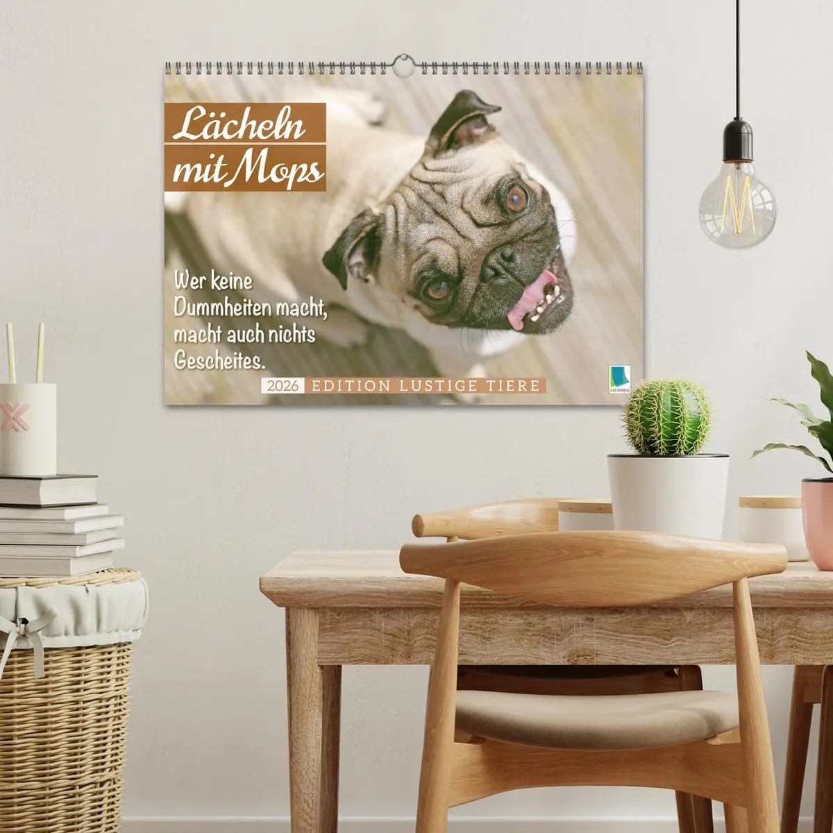 Bild: 9783516614510 | Lächeln mit Mops (Wandkalender 2026 DIN A3 quer), CALVENDO...