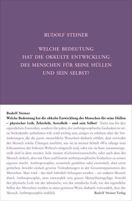 Cover: 9783727414510 | Welche Bedeutung hat die okkulte Entwicklung des Menschen für seine...