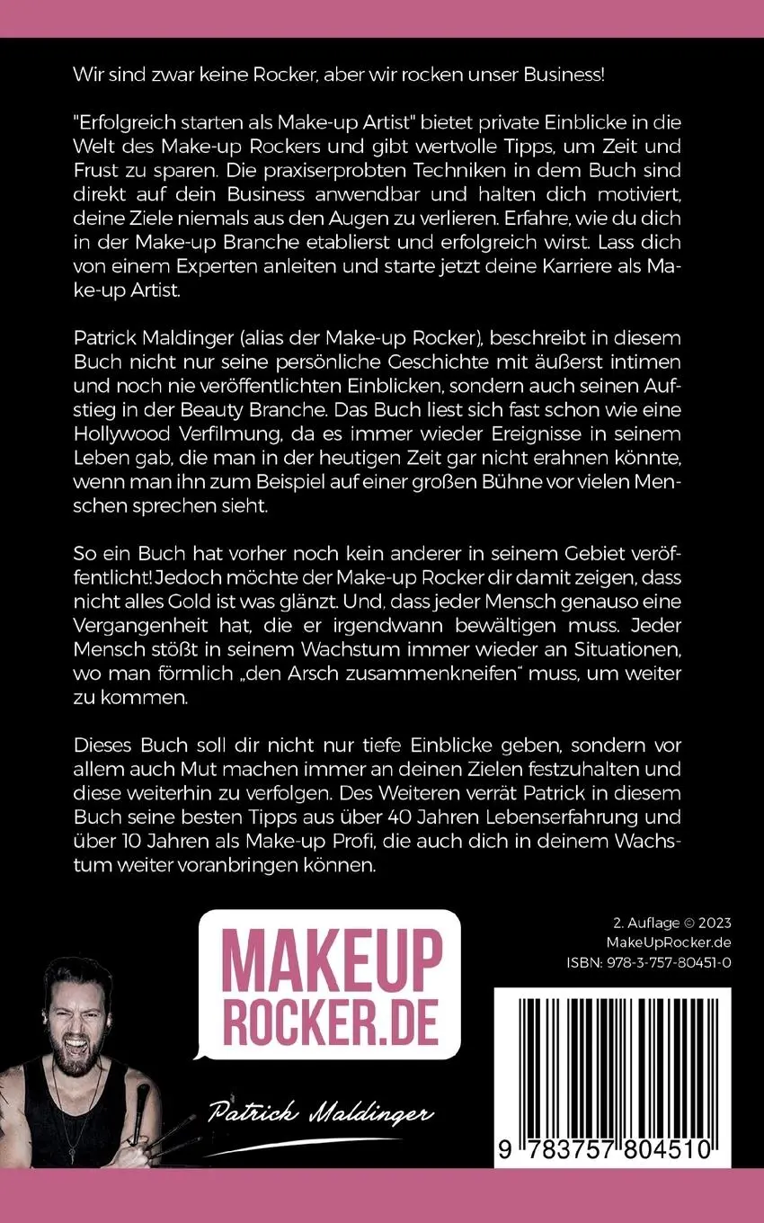 Rückseite: 9783757804510 | Erfolgreich starten als Make-up Artist | Patrick Maldinger | Buch