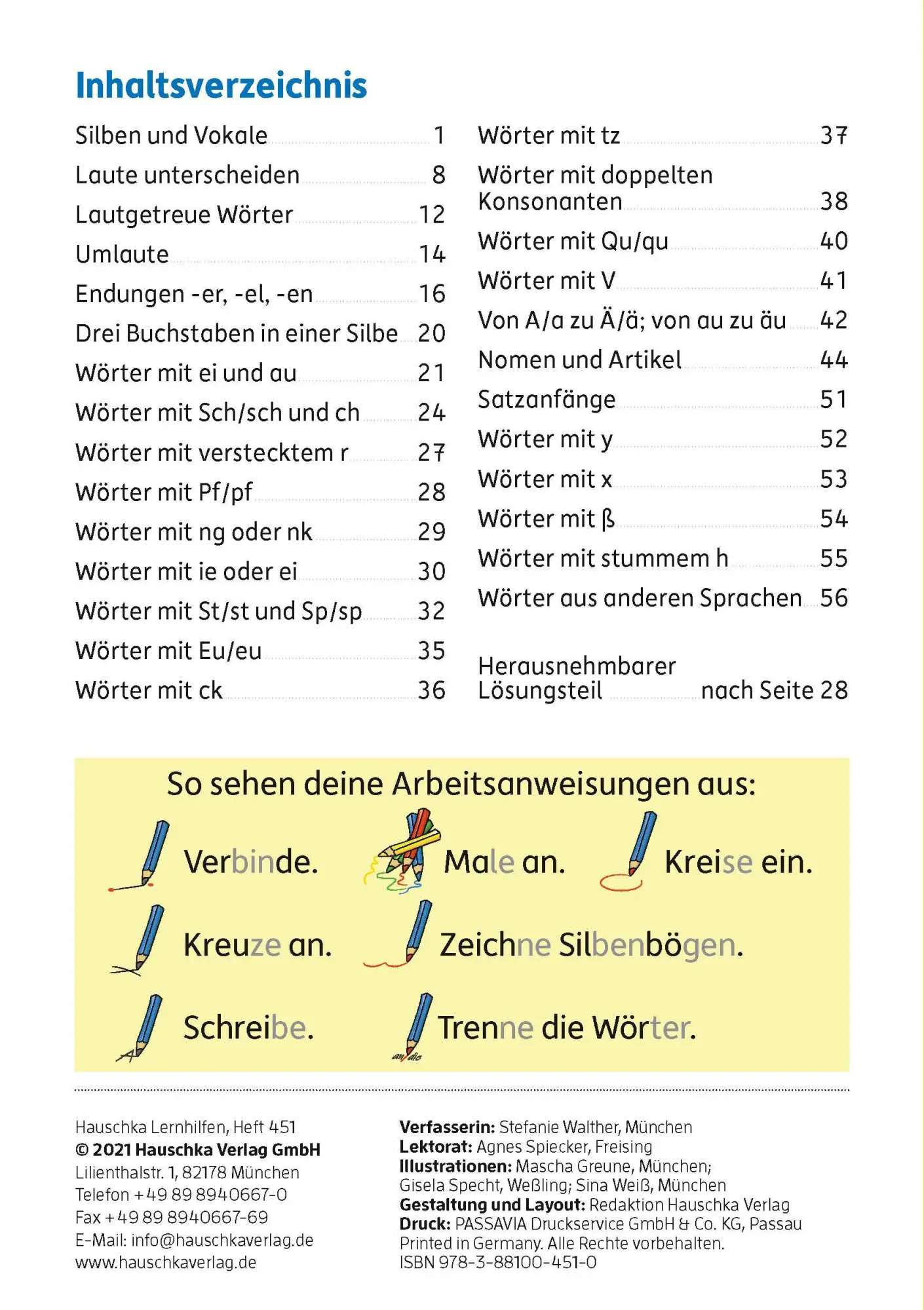Bild: 9783881004510 | Mein Übungsheft Rechtschreiben 1. Klasse | Stefanie Walther | 64 S.
