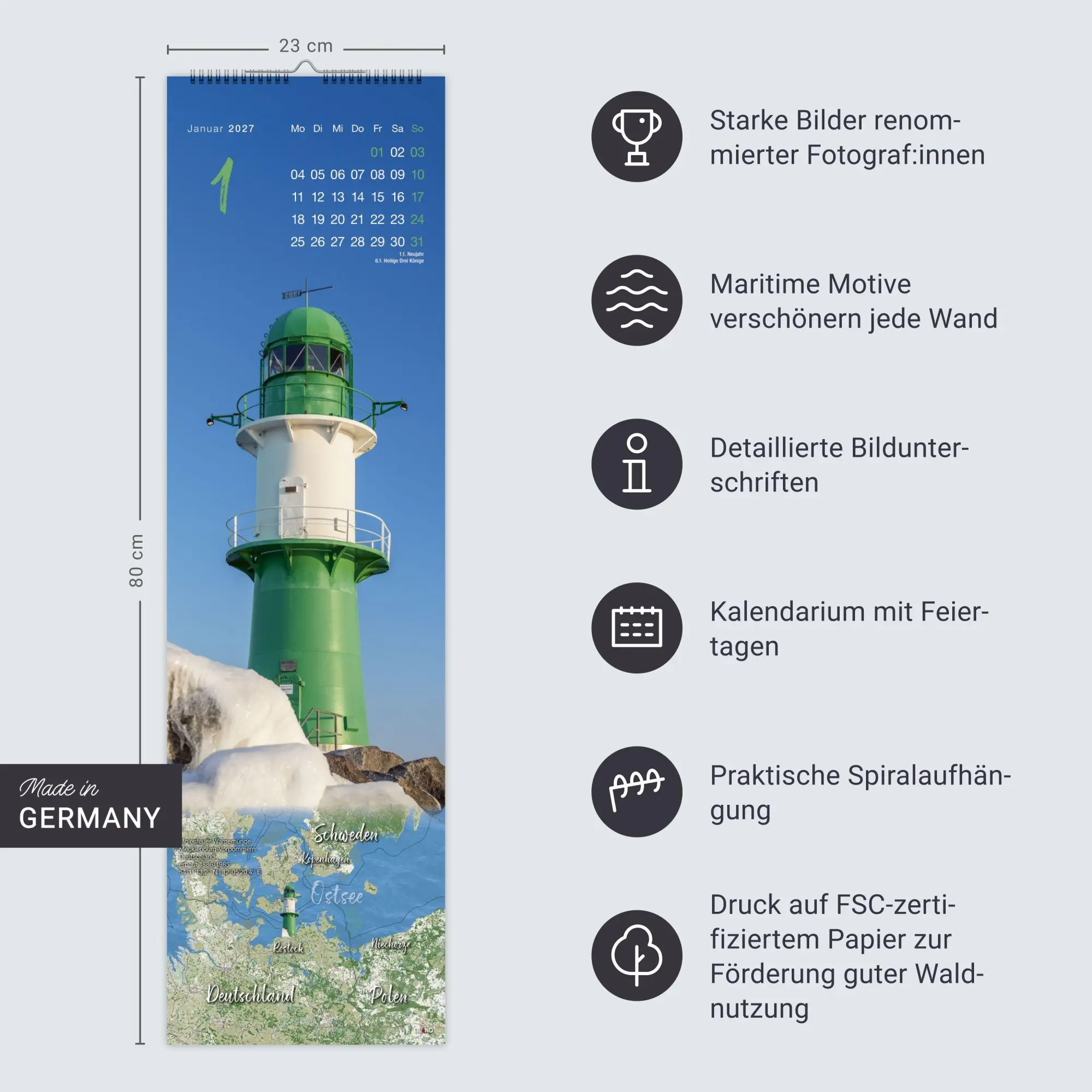 Bild: 9783964024510 | LongEiland Kalender 2027 | Eiland | Kalender | Spiralbindung | 13 S.