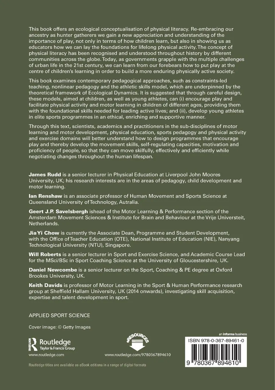 Rückseite: 9780367894610 | Nonlinear Pedagogy and the Athletic Skills Model | Newcombe (u. a.)