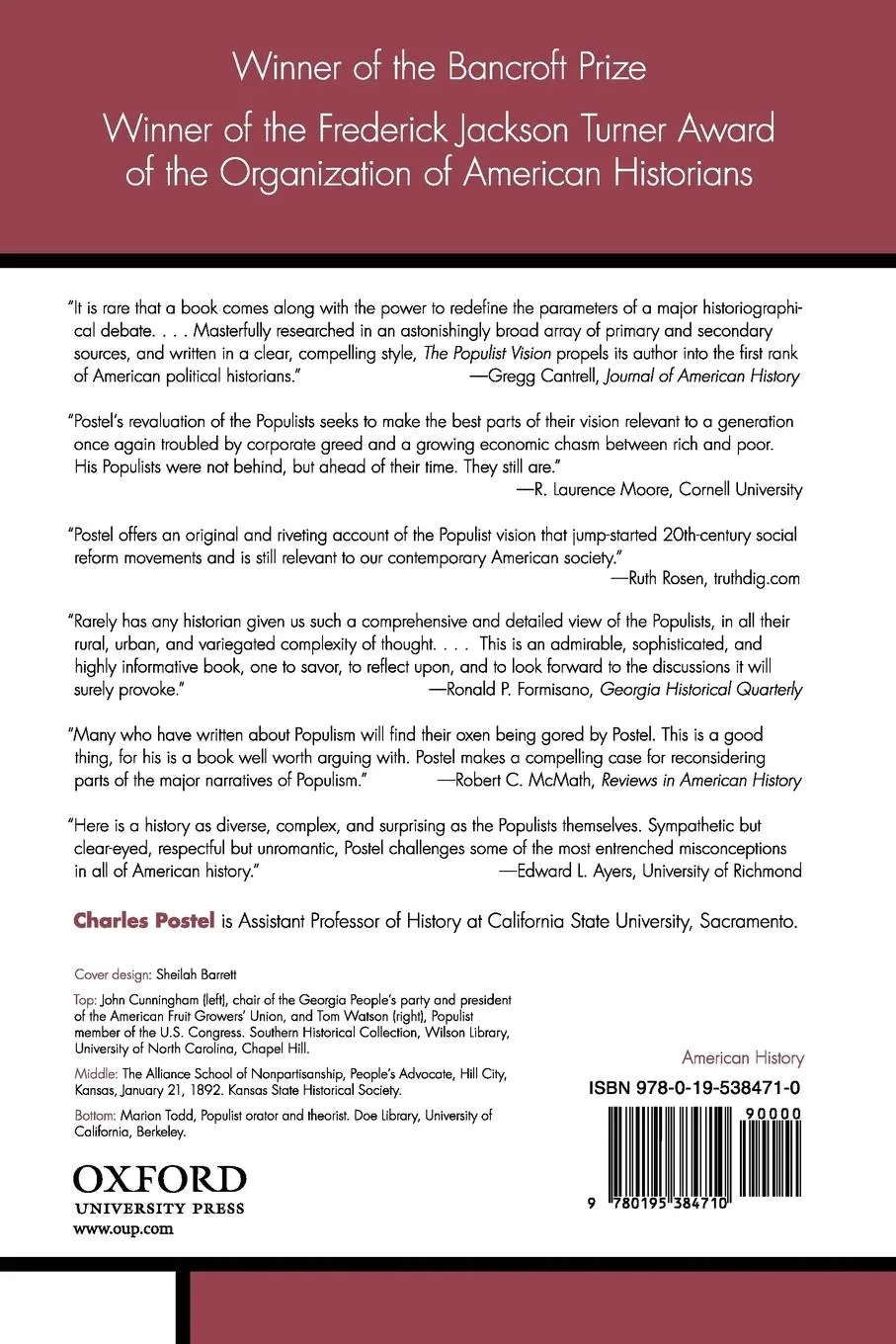 Rückseite: 9780195384710 | The Populist Vision | Charles Postel | Taschenbuch | Englisch | 2009