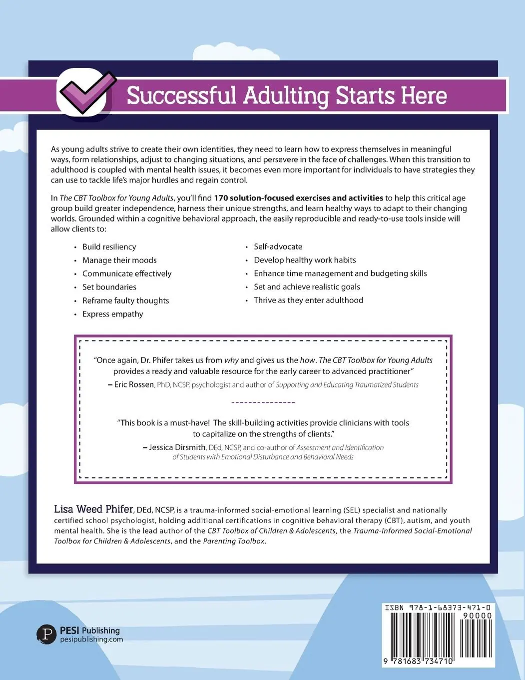 Rückseite: 9781683734710 | The CBT Toolbox for Young Adults | Phifer Lisa Weed | Taschenbuch