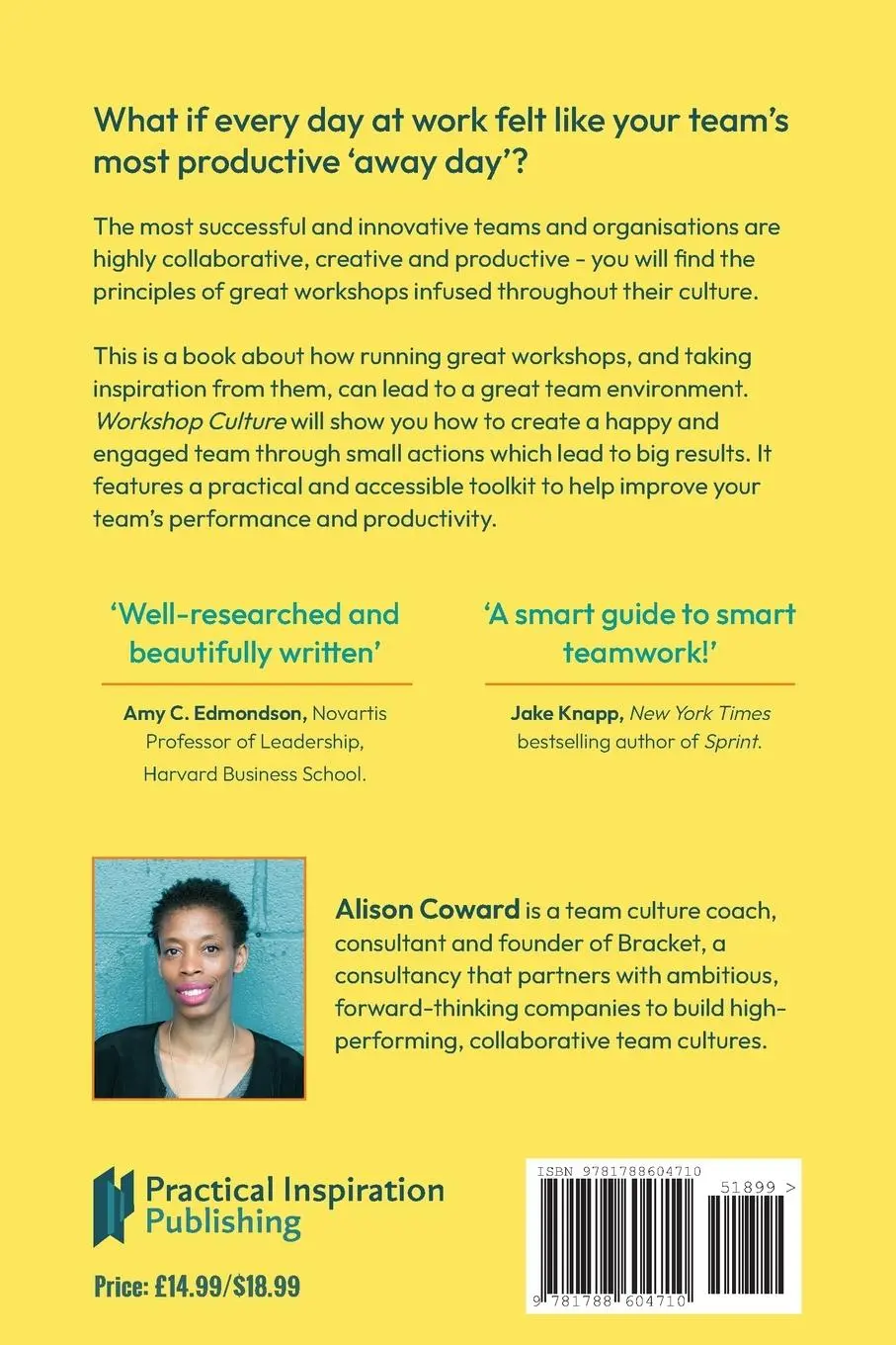 Rückseite: 9781788604710 | Workshop Culture | A guide to building teams that thrive | Coward
