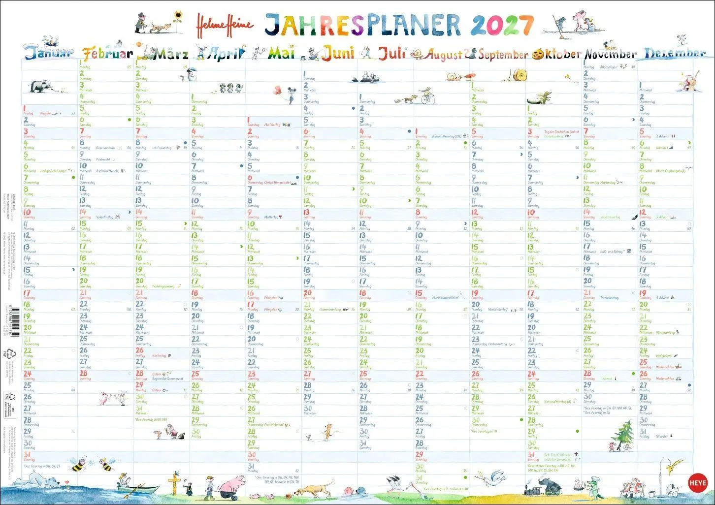 Cover: 9783756414710 | Helme Heine: Posterplaner 2027 | Helme Heine | Kalender | 1 S. | 2027