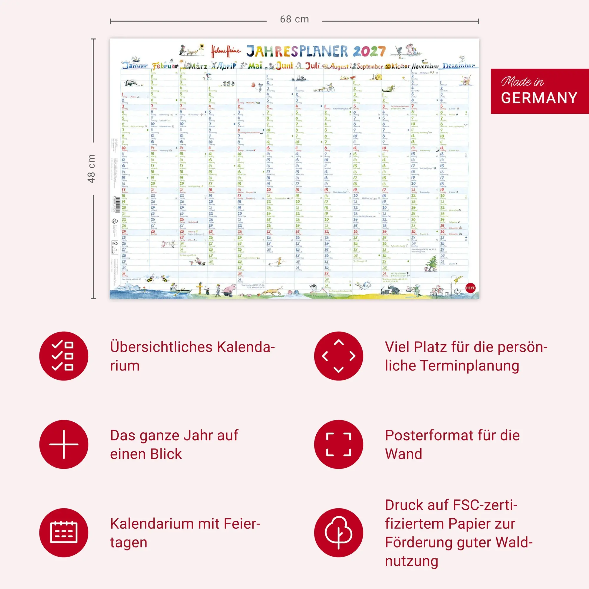 Bild: 9783756414710 | Helme Heine: Posterplaner 2027 | Helme Heine | Kalender | 1 S. | 2027