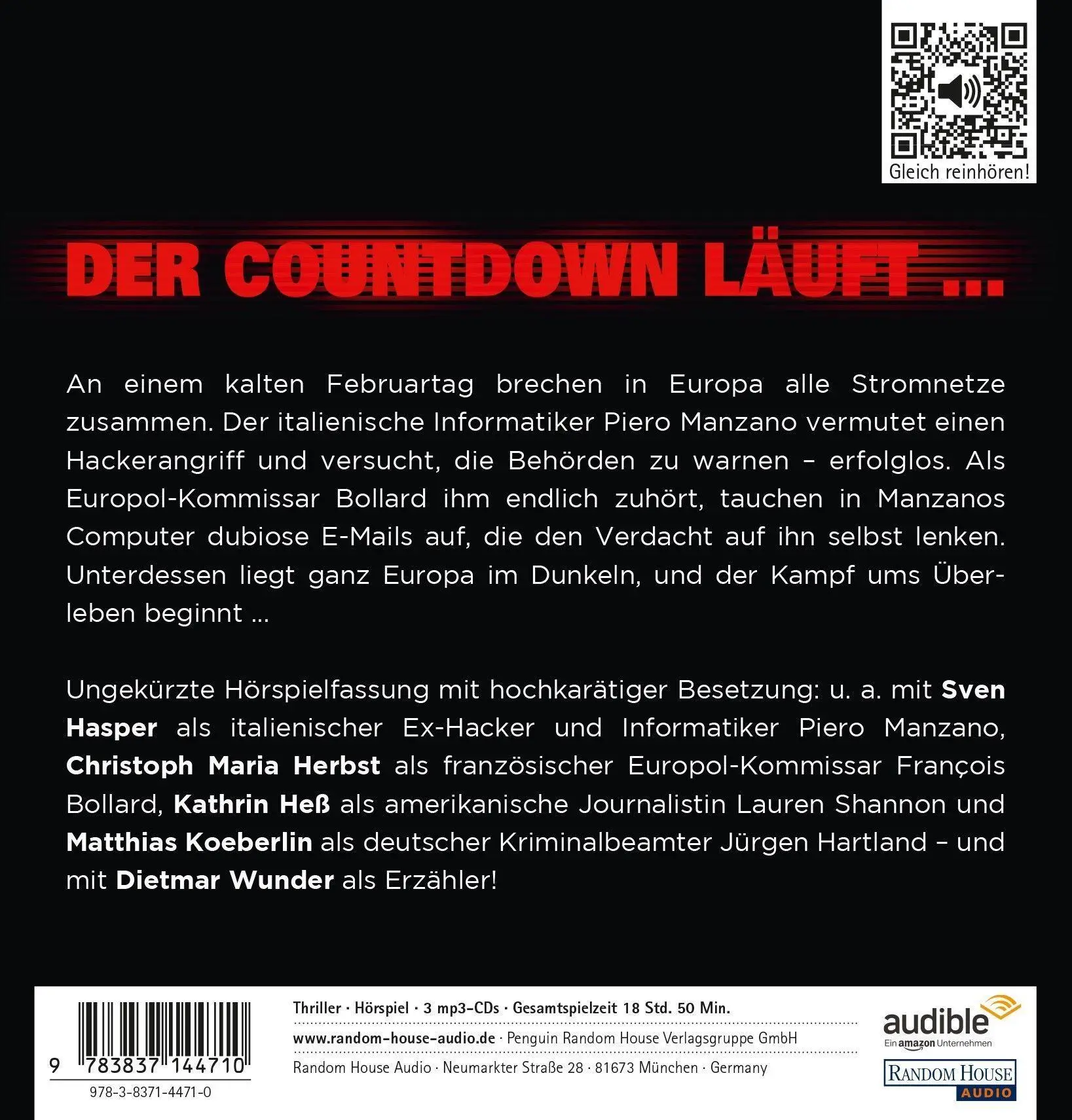 Bild: 9783837144710 | Blackout. Das ungekürzte Hörspiel | Marc Elsberg | MP3 | Deutsch