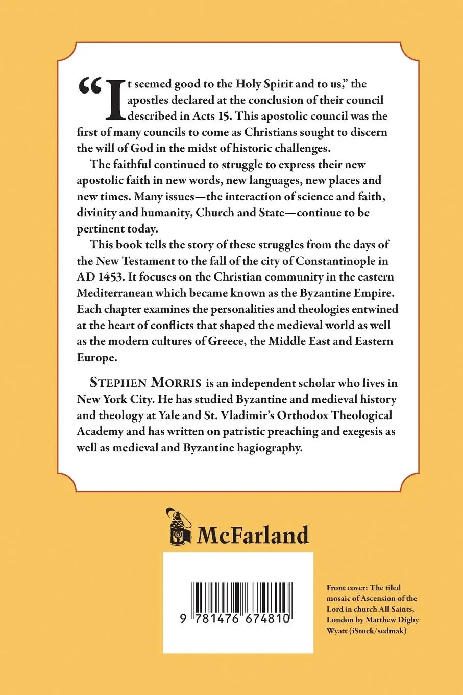 Rückseite: 9781476674810 | The Early Eastern Orthodox Church | A History, AD 60-1453 | Morris