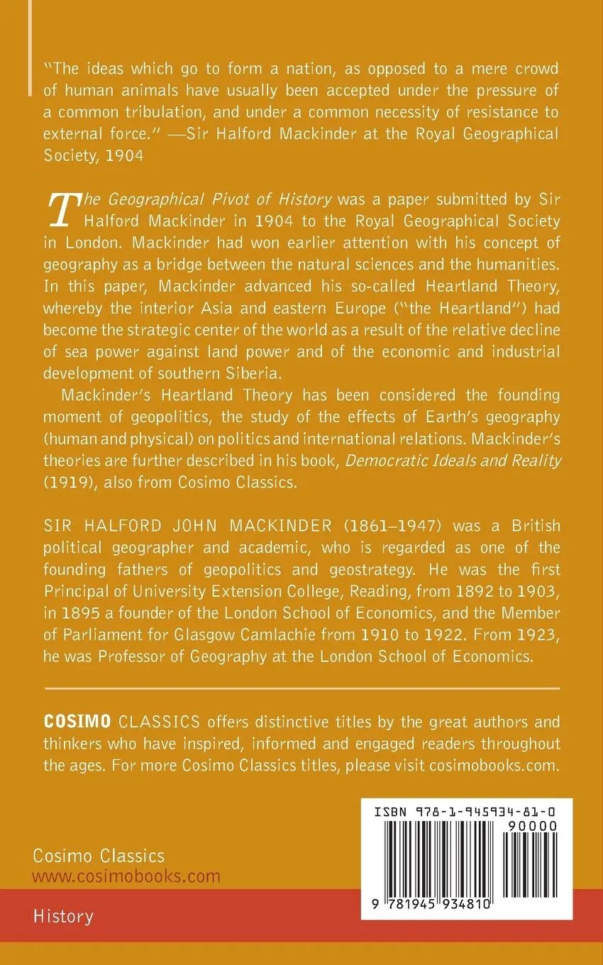Rückseite: 9781945934810 | The Geographical Pivot of History | Halford John Mackinder | Buch