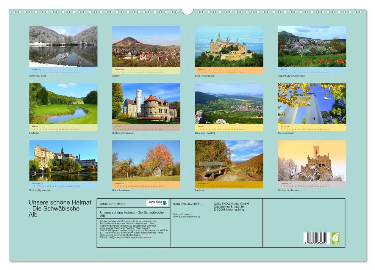 Bild: 9783457804810 | Unsere schöne Heimat - Die Schwäbische Alb (Wandkalender 2026 DIN...