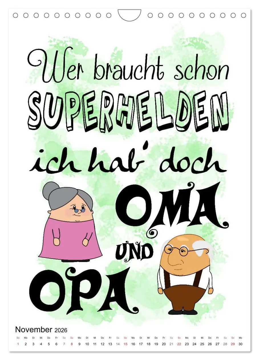Bild: 9783516374810 | Oma und Opa, die Helden unserer Kindheit (Wandkalender 2026 DIN A4...