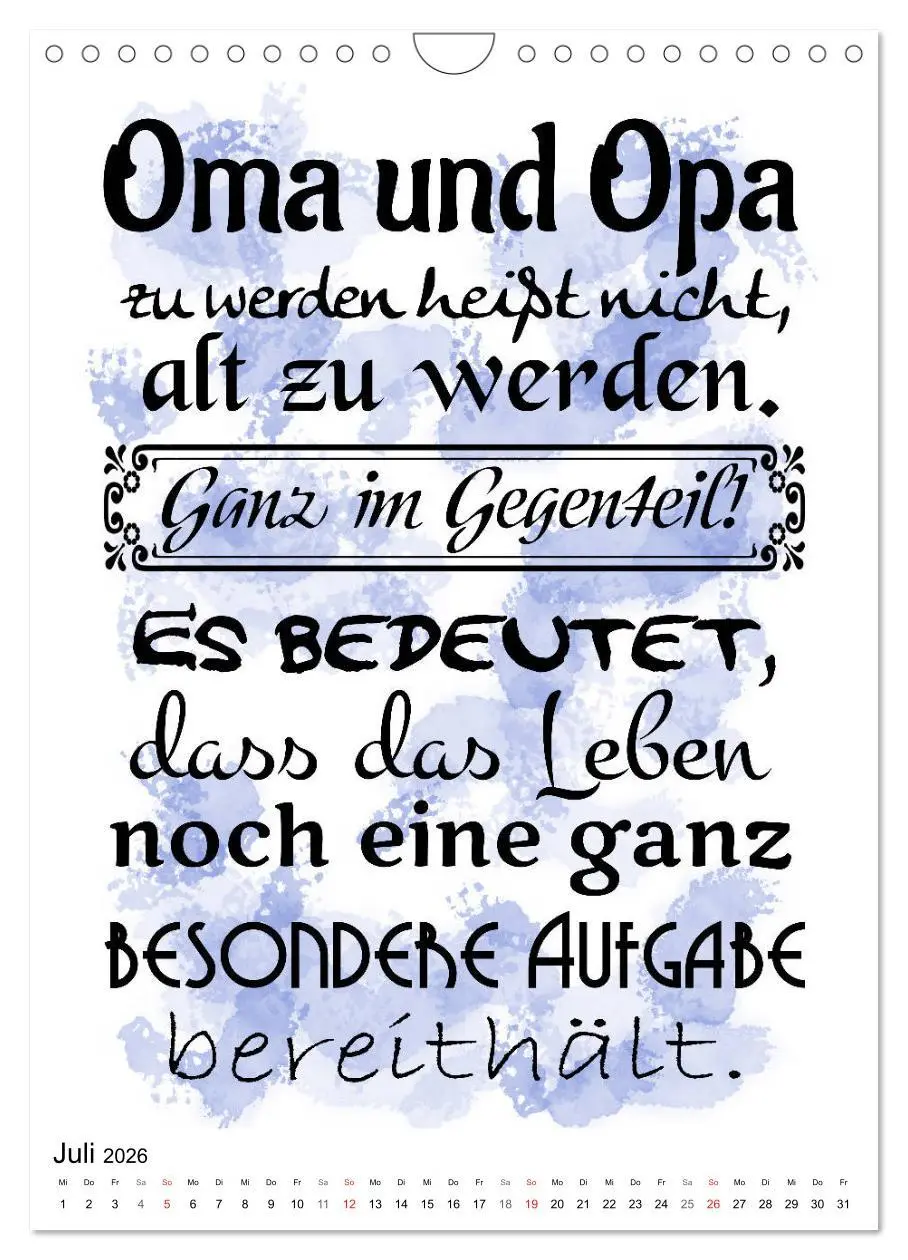 Bild: 9783516374810 | Oma und Opa, die Helden unserer Kindheit (Wandkalender 2026 DIN A4...