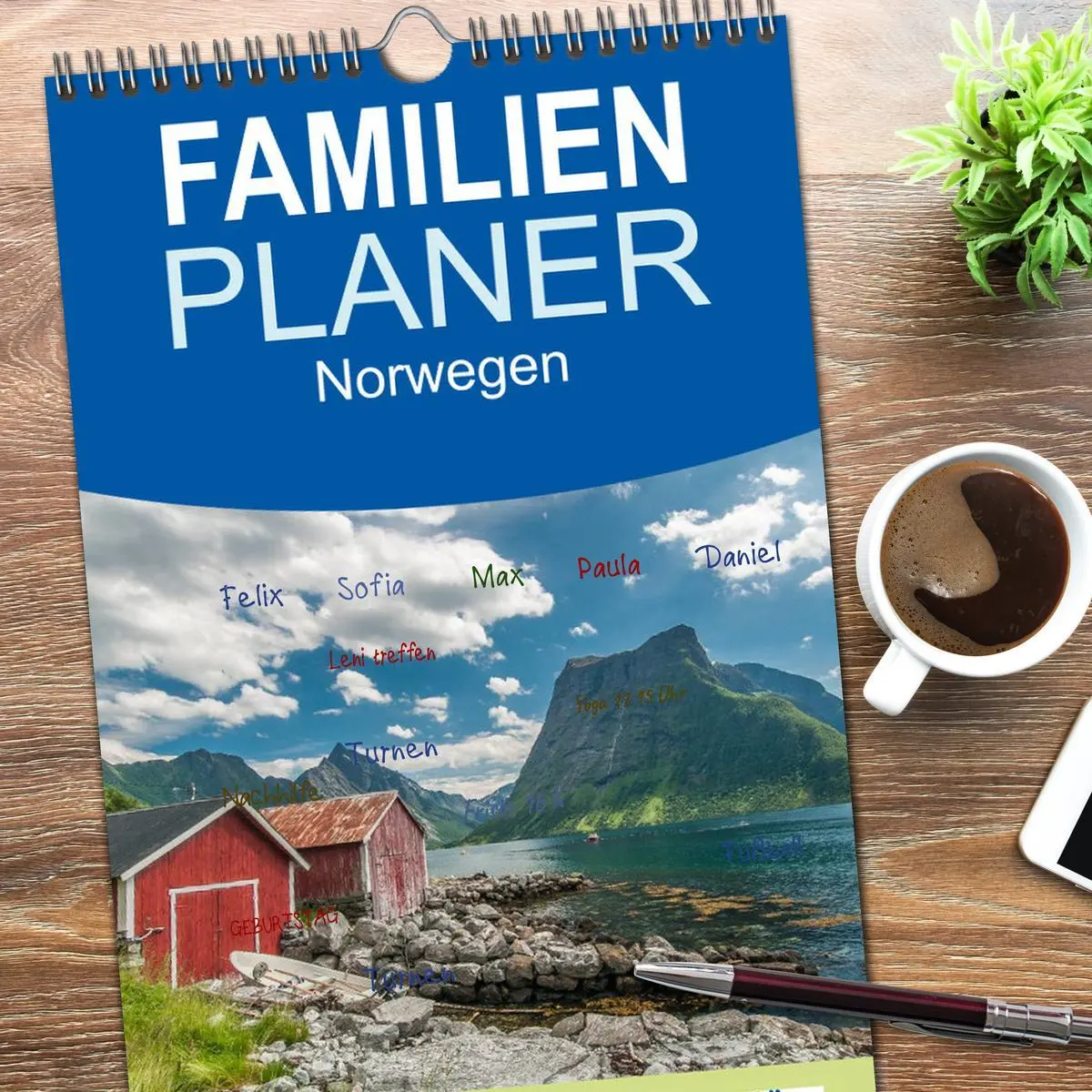 Bild: 9783516514810 | Familienplaner 2026 - Norwegen mit 5 Spalten (Wandkalender, 21 x 45...
