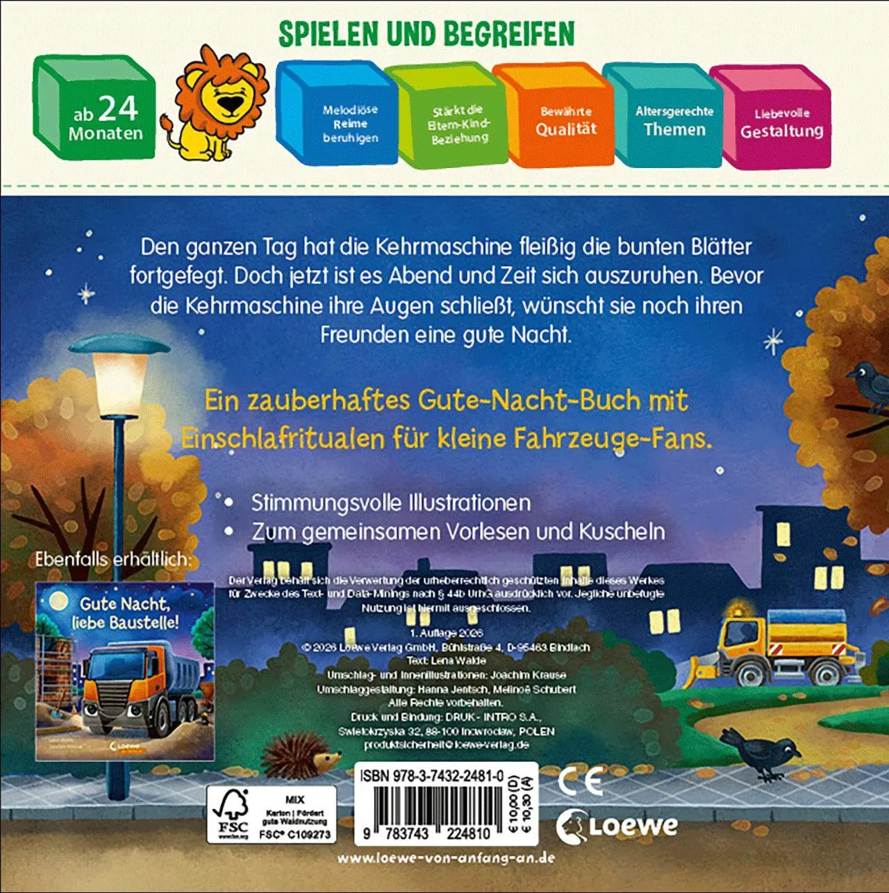 Bild: 9783743224810 | Gute Nacht, kleine Kehrmaschine! | Lena Walde | Buch | 22 S. | Deutsch