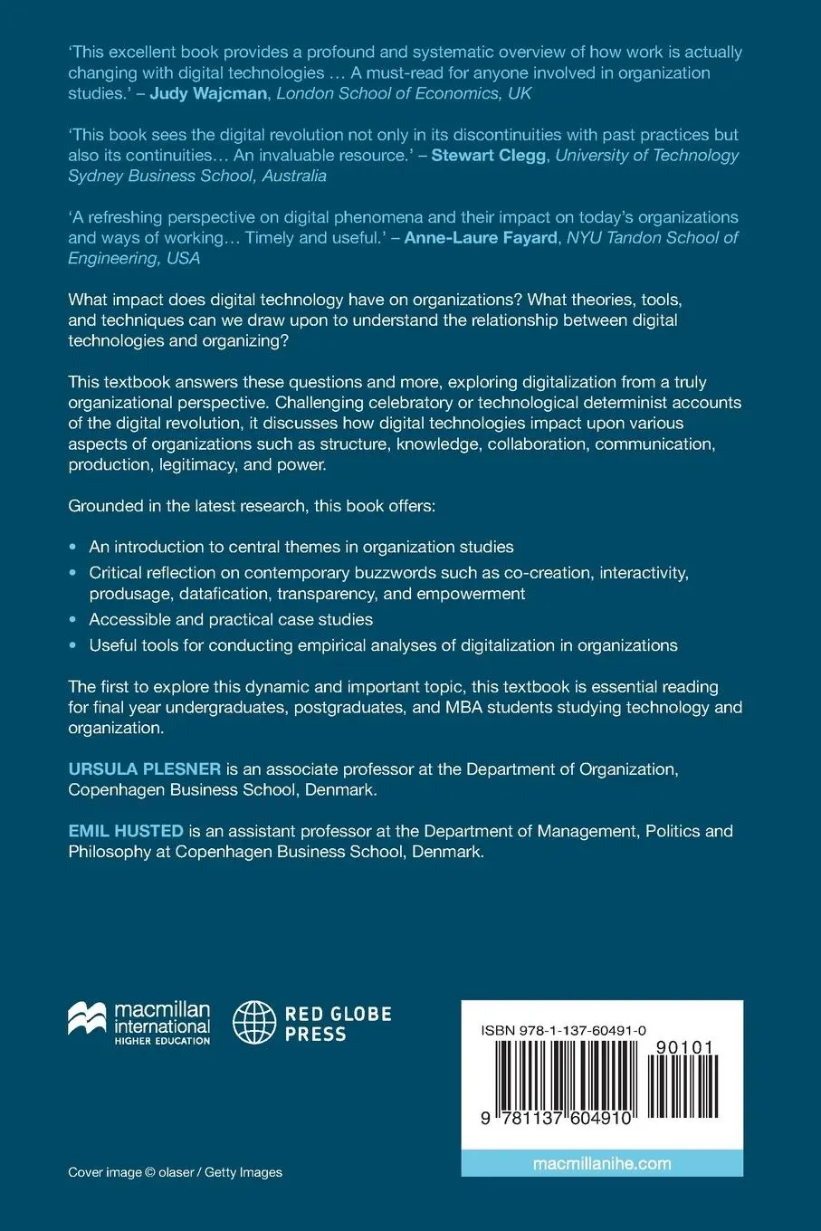Rückseite: 9781137604910 | Digital Organizing | Revisiting Themes in Organization Studies | Buch