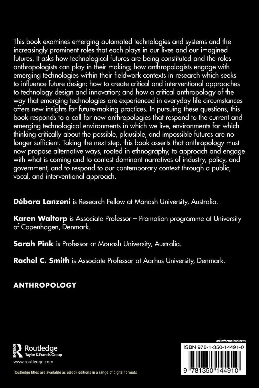 Rückseite: 9781350144910 | An Anthropology of Futures and Technologies | Débora Lanzeni (u. a.)