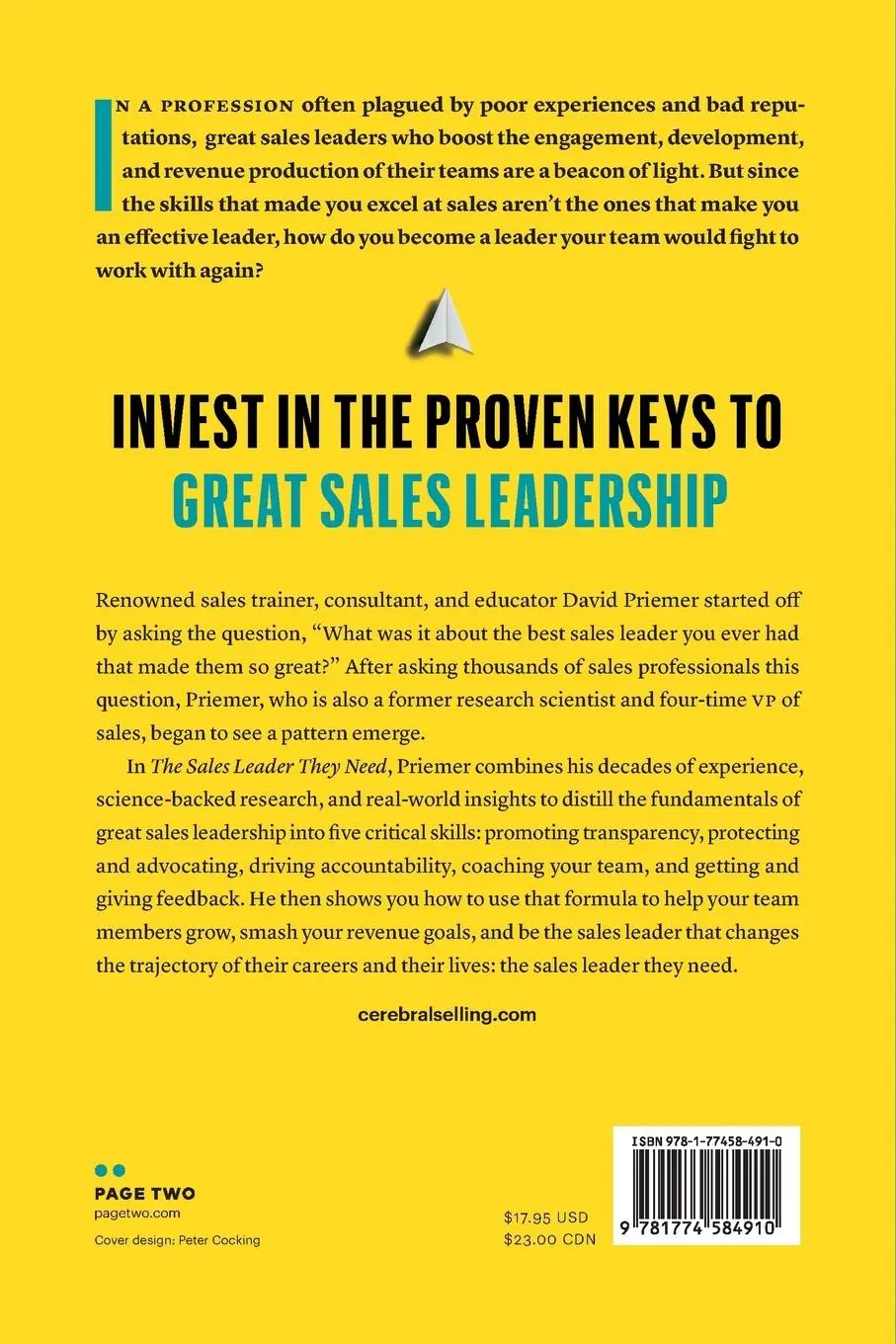 Rückseite: 9781774584910 | The Sales Leader They Need | David Priemer | Taschenbuch | Englisch
