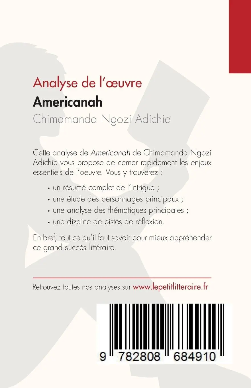 Rückseite: 9782808684910 | Americanah de Chimamanda Ngozi Adichie (Analyse de l'¿uvre) | Aalto