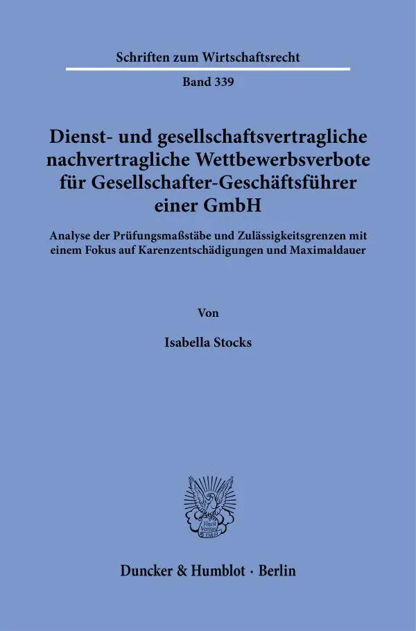Cover: 9783428184910 | Dienst- und gesellschaftsvertragliche nachvertragliche...