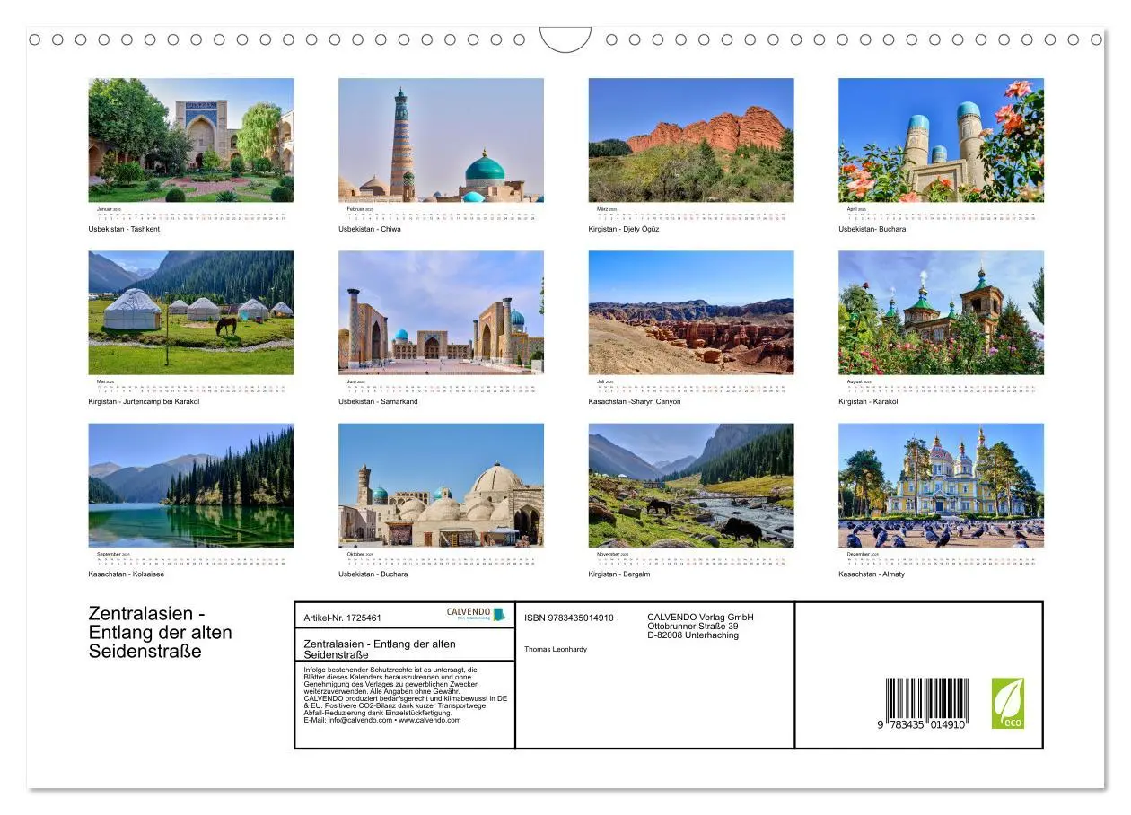 Bild: 9783435014910 | Zentralasien - Entlang der alten Seidenstraße (Wandkalender 2025...