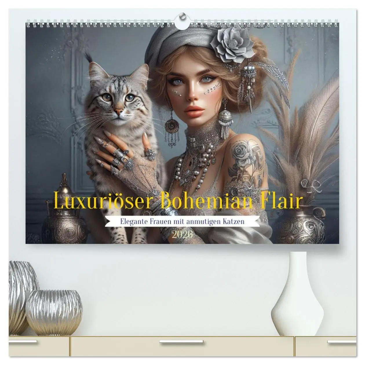 Cover: 9783457344910 | Luxuriöser Bohemian Flair - Elegante Frauen mit anmutigen Katzen...
